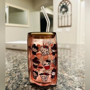 New HK Hello Kitty Halloween Tumbler- Glass 16oz- 453 ML